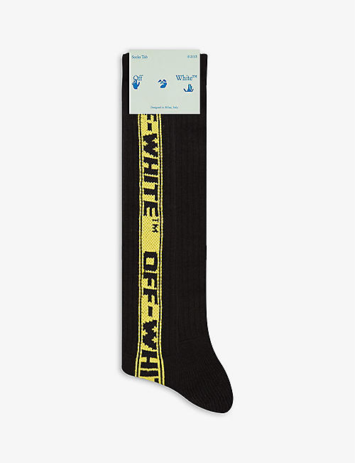 OFF-WHITE C/O VIRGIL ABLOH: Industrial Belt logo-tape cotton-blend socks