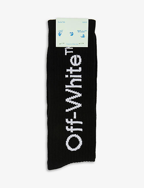 OFF-WHITE C/O VIRGIL ABLOH: Arrow logo-print cotton-blend socks