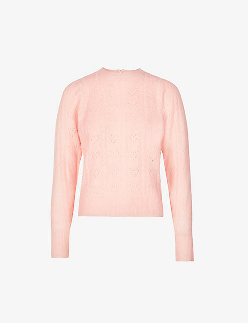 NOBODY'S CHILD: Heart-shaped pointelle knitted jumper