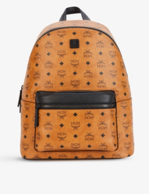 MCM Stark logo print faux leather backpack