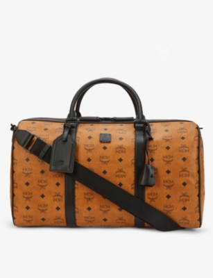 Mcm Weekender Logoprint Coatedcanvas Duffel Bag In Brown ModeSens