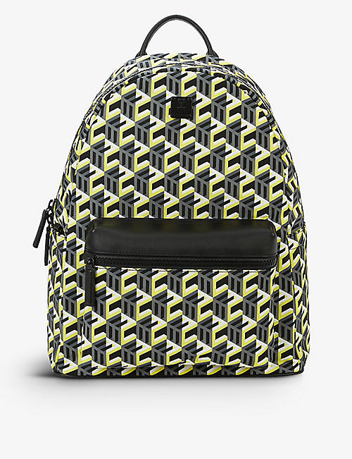 MCM: Cubic-print shell backpack