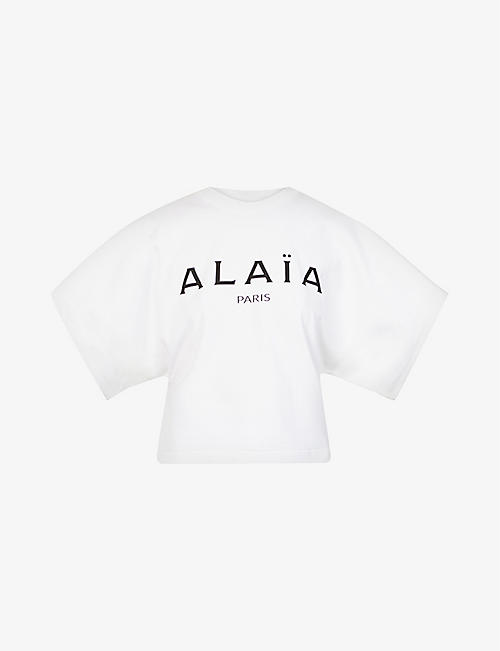 ALAIA: Logo-print cotton-jersey T-shirt