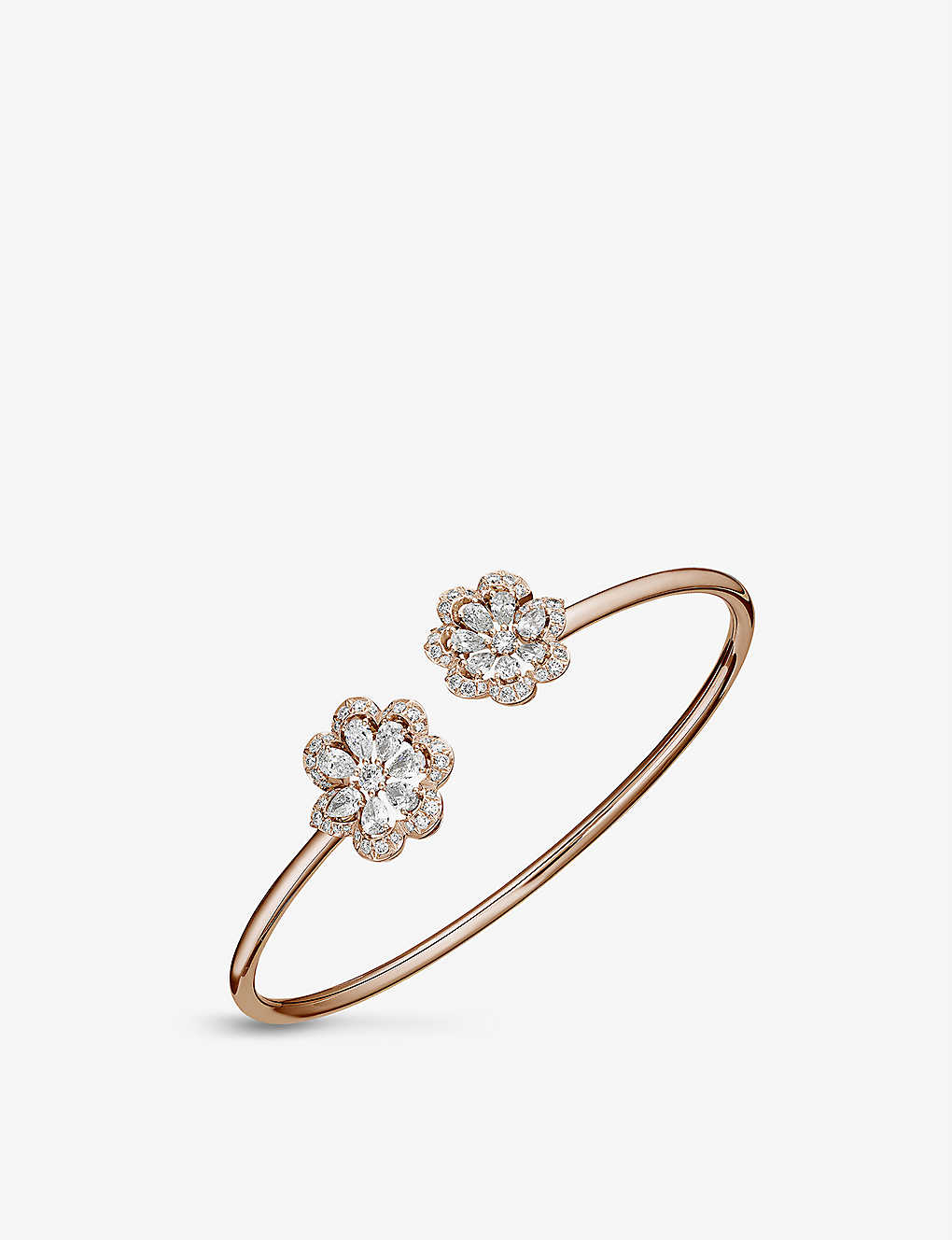 Chopard Precious Lace Frou-frou 18ct Rose-gold And 1.85ct Round-cut Diamond Bangle In Ethical Rose Gold