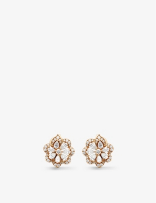 Chopard Precious Lace Frou-frou 18ct Rose-gold And 1.63ct Round-cut Diamond Earrings In Ethical Rose Gold