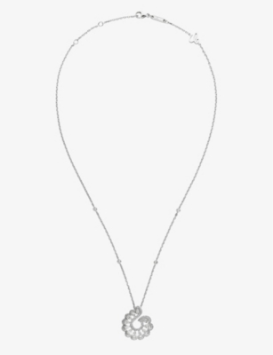 CHOPARD: Precious Lace Vague 18ct white-gold 1.24ct round-cut diamond pendant necklace