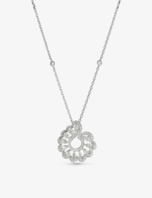 CHOPARD: Precious Lace Vague 18ct white-gold 1.24ct round-cut diamond pendant necklace