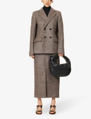 Bottega Veneta Navy Teen Jodie Bag In Black-gold