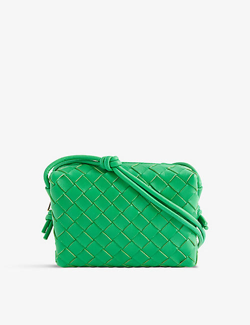 BOTTEGA VENETA: Loop mini intrecciato-weave leather cross-body bag