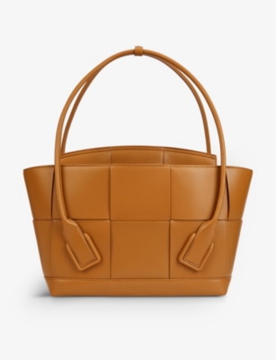 Bottega Veneta Arco Medium Leather Tote Bag In Caramel 20-gold | ModeSens