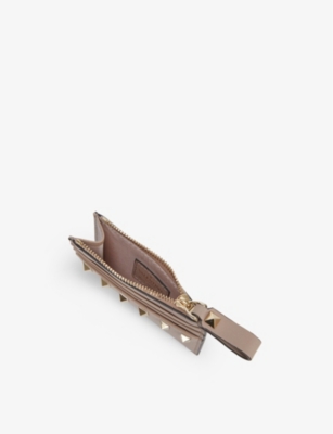 VALENTINO GARAVANI: Rockstud leather card holder