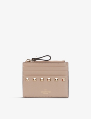 VALENTINO GARAVANI: Rockstud leather card holder