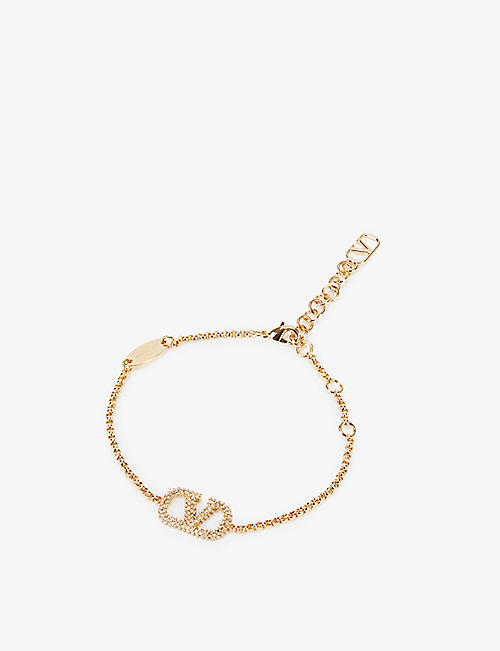 VALENTINO GARAVANI: VLOGO gold-plated brass chain bracelet