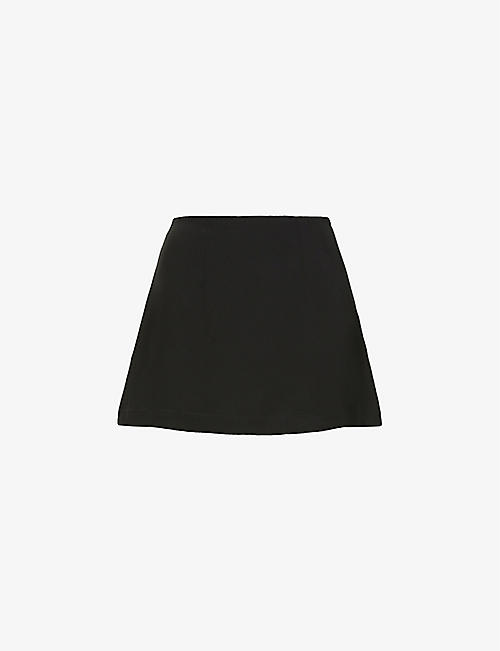 MIRROR PALAIS: A-line high-rise silk-crepe mini skirt
