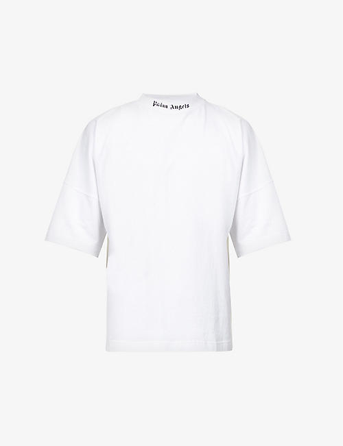 PALM ANGELS: Logo-print oversized cotton-jersey T-shirt