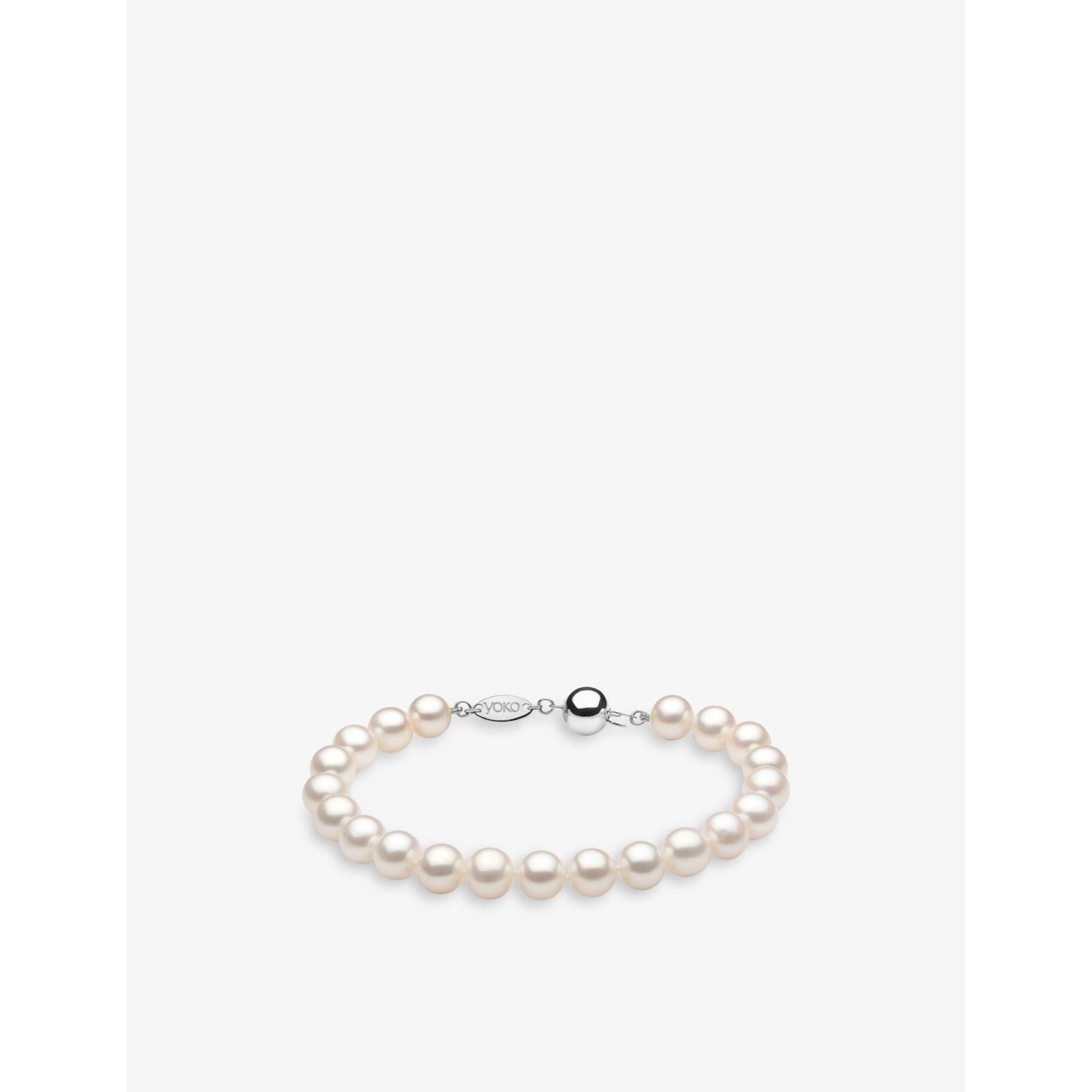 Yoko London Classic 18ct White-Gold and Freshwater-Pearl Bracelet 19cm