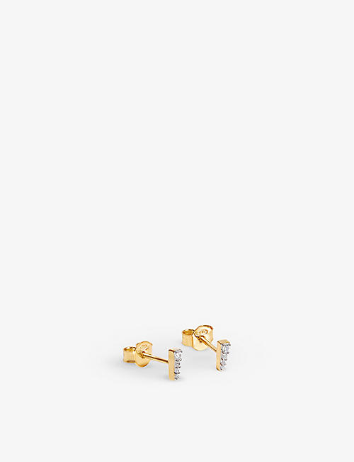 MISSOMA: Celestial 18ct recycled gold-plated vermeil sterling-silver and cubic zirconia stud earrings
