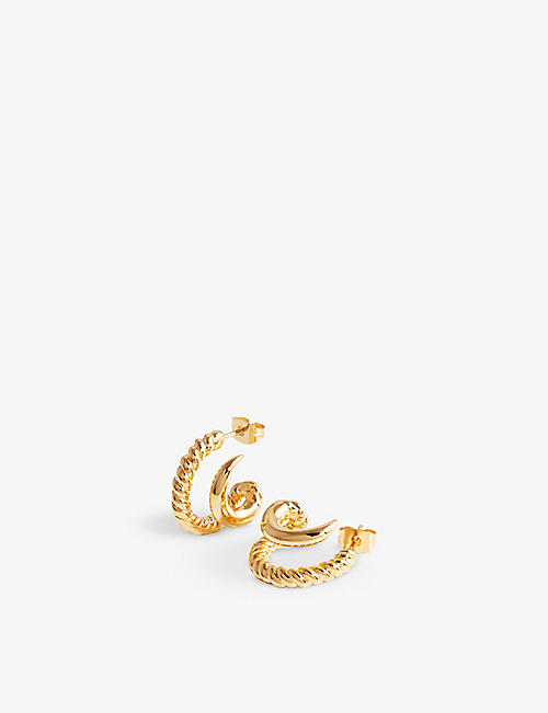 MISSOMA: Claw Radial 18ct yellow gold-plated brass double hoop earrings
