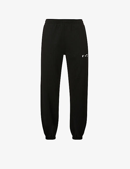 OFF-WHITE C/O VIRGIL ABLOH: Swimming mid-rise cotton-jersey jogging bottoms