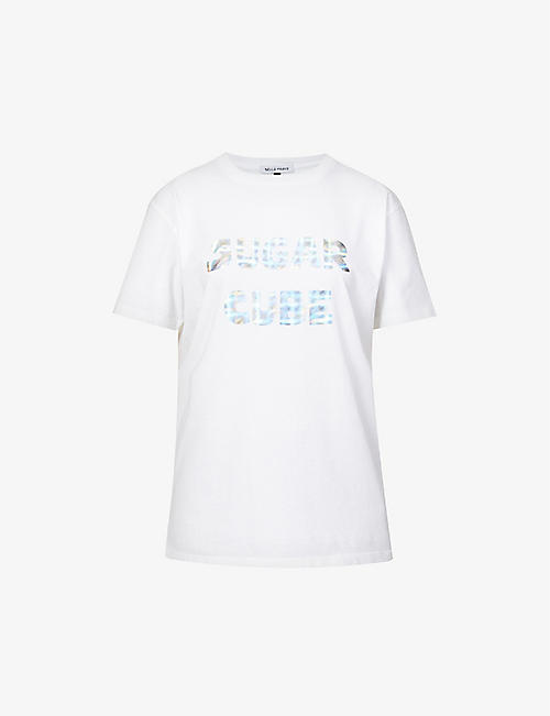 BELLA FREUD: Sugar Cube slogan-print organic-cotton T-shirt