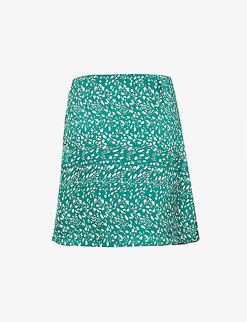 BA&SH: Eva graphic-print crepe mini skirt
