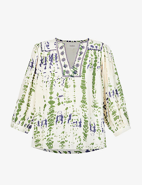 BA&SH: Idris abstract-print woven blouse