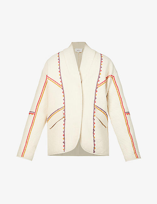 BA&SH: Siago embroidered cotton and linen-blend jacket