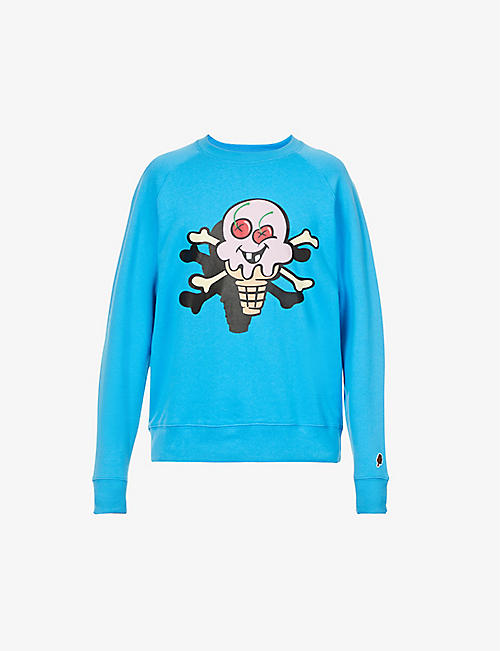 ICECREAM: Cones and Bones brand-print cotton-jersey sweatshirt