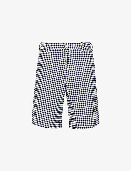 ICECREAM: Checked-pattern straight cotton shorts