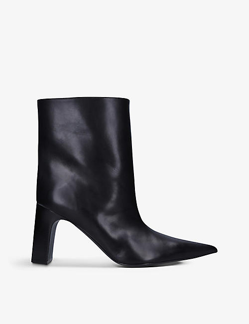 BALENCIAGA: Blade pointed-toe leather ankle boots