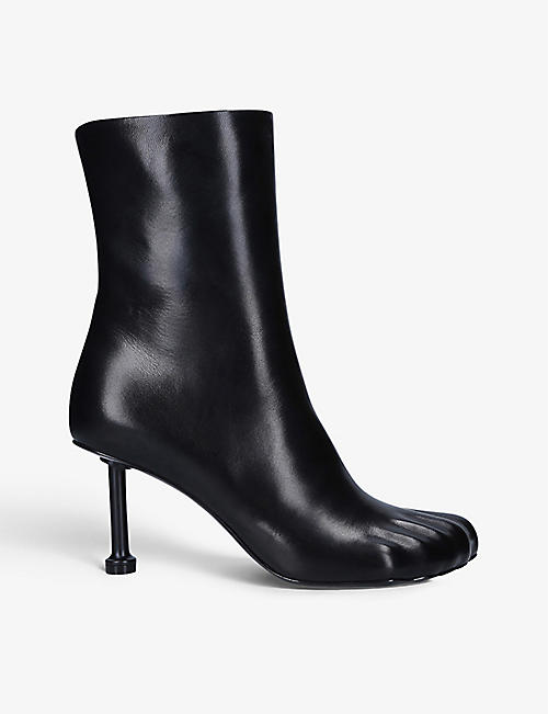 BALENCIAGA: Fetish round-toe leather ankle boots