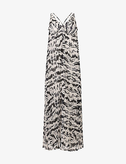 ALLSAINTS: Nouval Oniyuri graphic-print recycled-polyester maxi dress