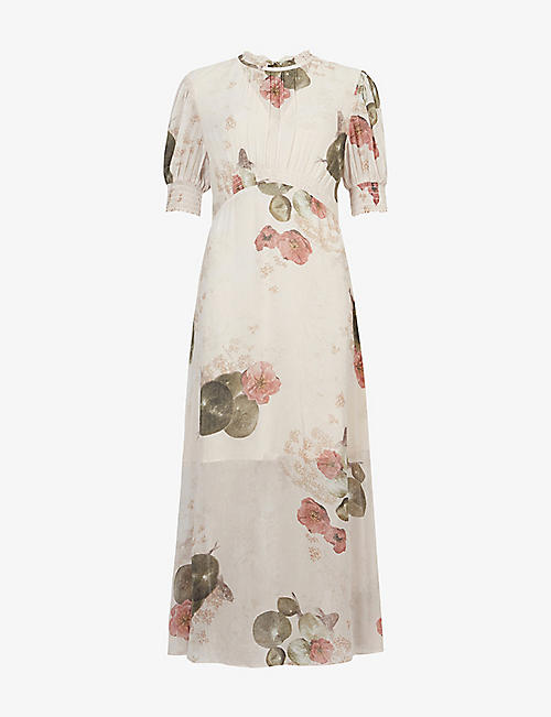 ALLSAINTS: Laverna floral-print woven midi dress