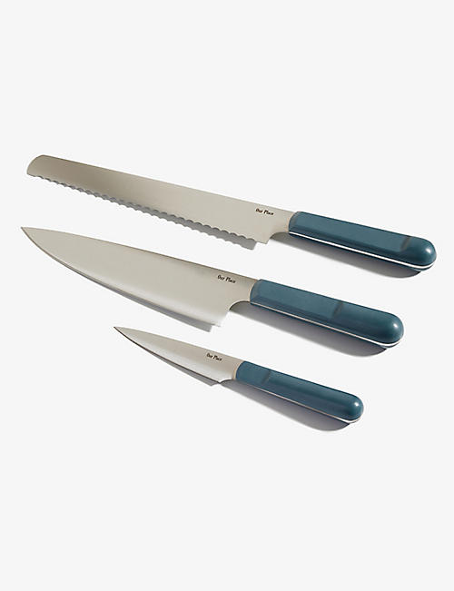 OUR PLACE: Branded stainless steel kitchen knives set of three