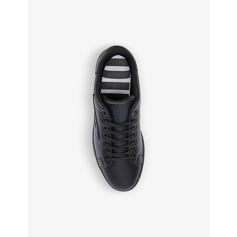Shop Diesel S Athene Low-top Leather Trainers In Black