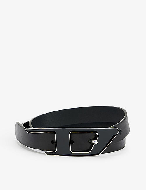 DIESEL: D-logo buckle leather belt