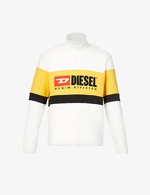 DIESEL: S-Saint-Division funnel-neck cotton-jersey jumper