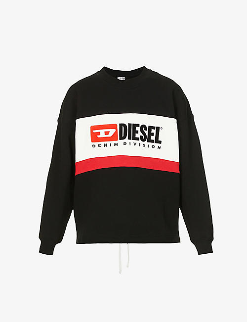 DIESEL: S-Treapy-Division logo-print cotton-jersey sweatshirt