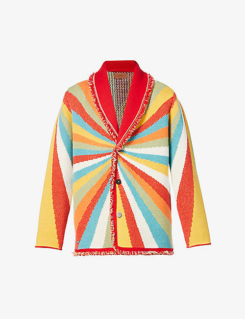 ALANUI: Psychedelic Lips relaxed-fit cashmere and wool-blend cardigan