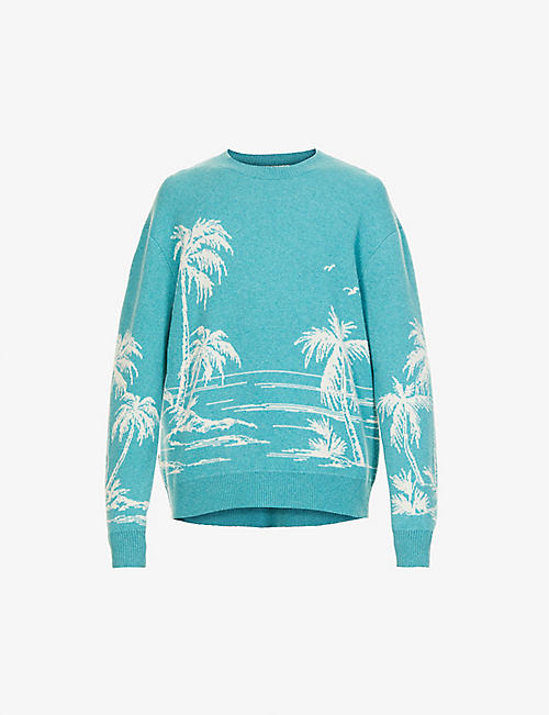 ALANUI: Surround the Ocean graphic-intarsia cashmere and wool-blend jumper
