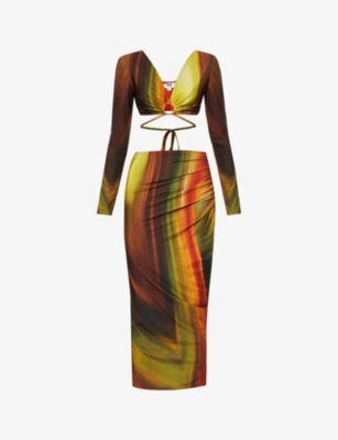 Farai London Olina Long Two Piece Co-Ord - Turquenite online