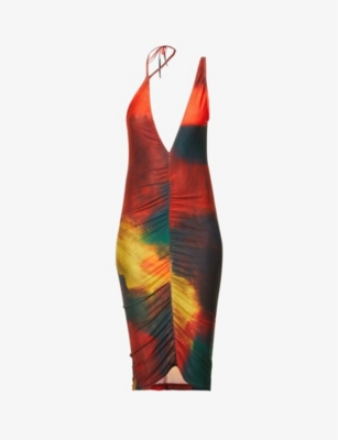 FARAI LONDON - Lilo ruched stretch-mesh midi dress | Selfridges.com