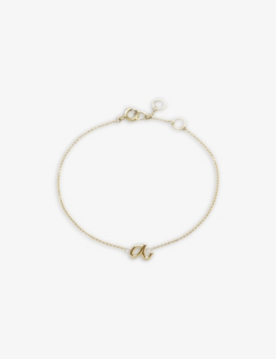 The Alkemistry 18ct Yellow Gold and Pave Diamond Love Letter Initial Bracelet S