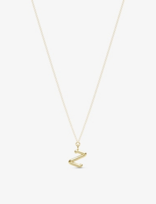 THE ALKEMISTRY: Love Letter Z Initial 18ct yellow-gold and 0.15ct brilliant-cut diamond pendant necklace