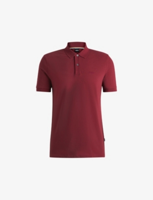 BOSS: Logo-embroidered brand-tab regular-fit cotton-piqué polo shirt