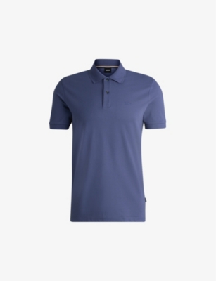 BOSS: Logo-embroidered brand-tab regular-fit cotton-piqué polo shirt