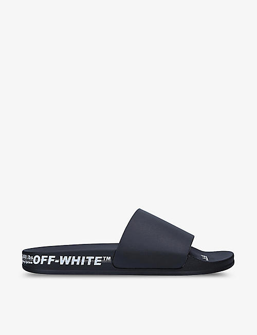 OFF-WHITE C/O VIRGIL ABLOH：徽标印花橡胶拖鞋