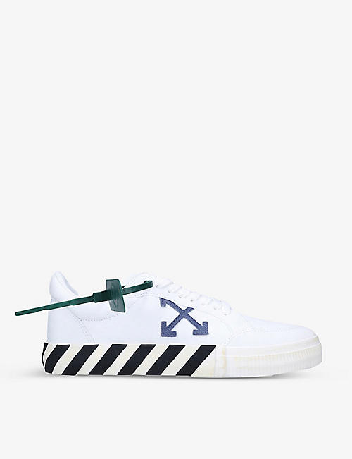 OFF-WHITE C/O VIRGIL ABLOH: Vulcanized brand-embossed canvas low-top trainers