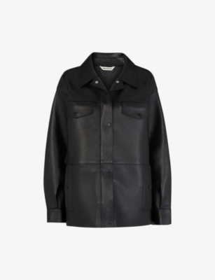 WHISTLES: Patch-pocket leather jacket