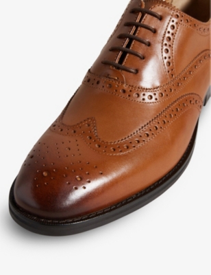 Shop Ted Baker Men's Tan Amaiss Lace-up Leather Brogues In Brown